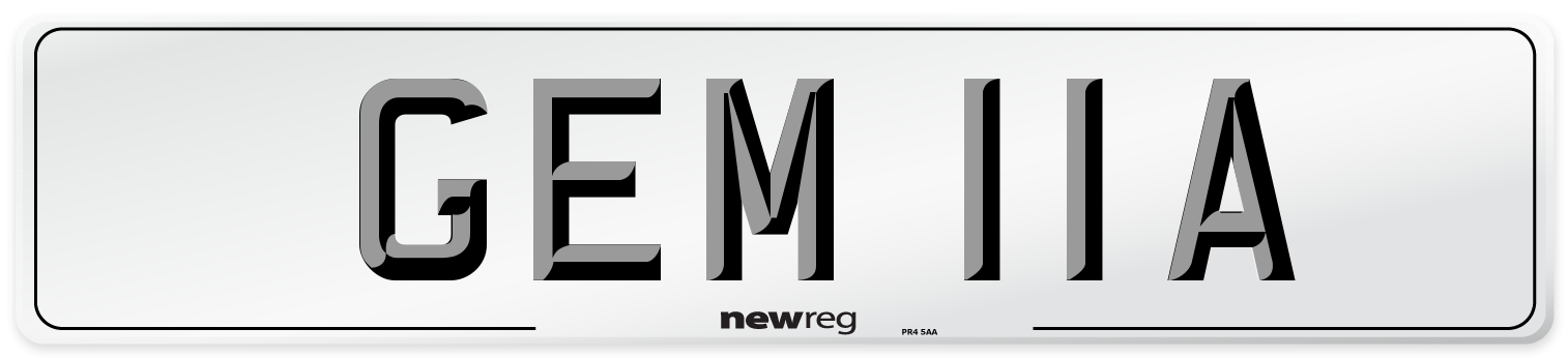 GEM 11A Number Plate from New Reg